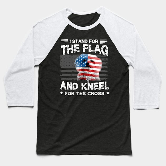 Maltese Dog Stand For The Flag Kneel For Fallen Baseball T-Shirt by Antoniusvermeu